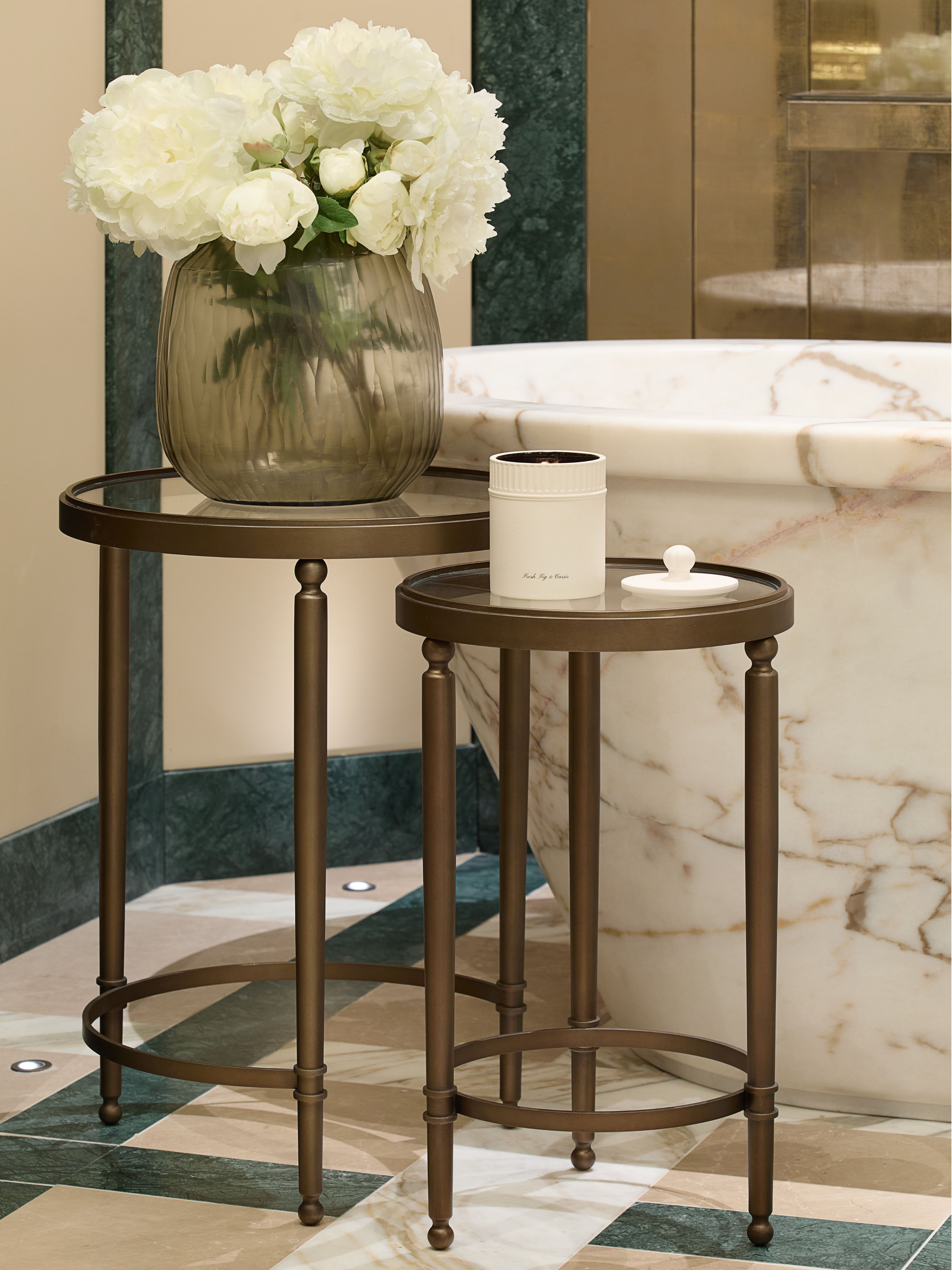 Claude Side Table Nest - Antique Brass