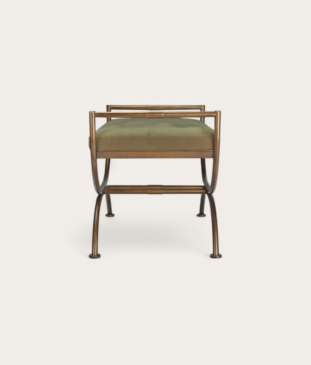 Ainsley Stool - Antique Brass - Military