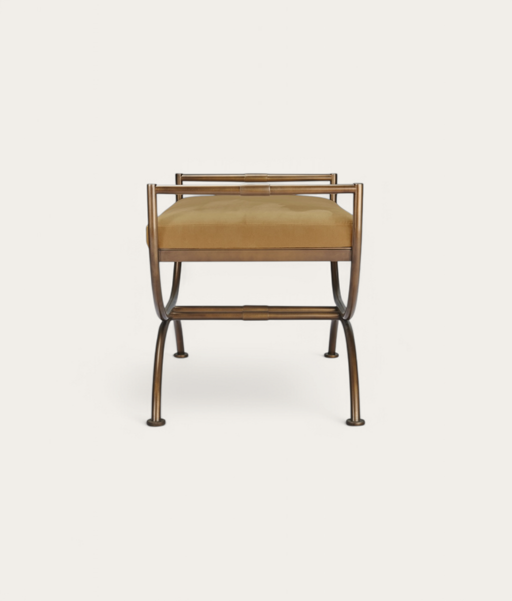 Ainsley Stool - Antique Brass - Umber