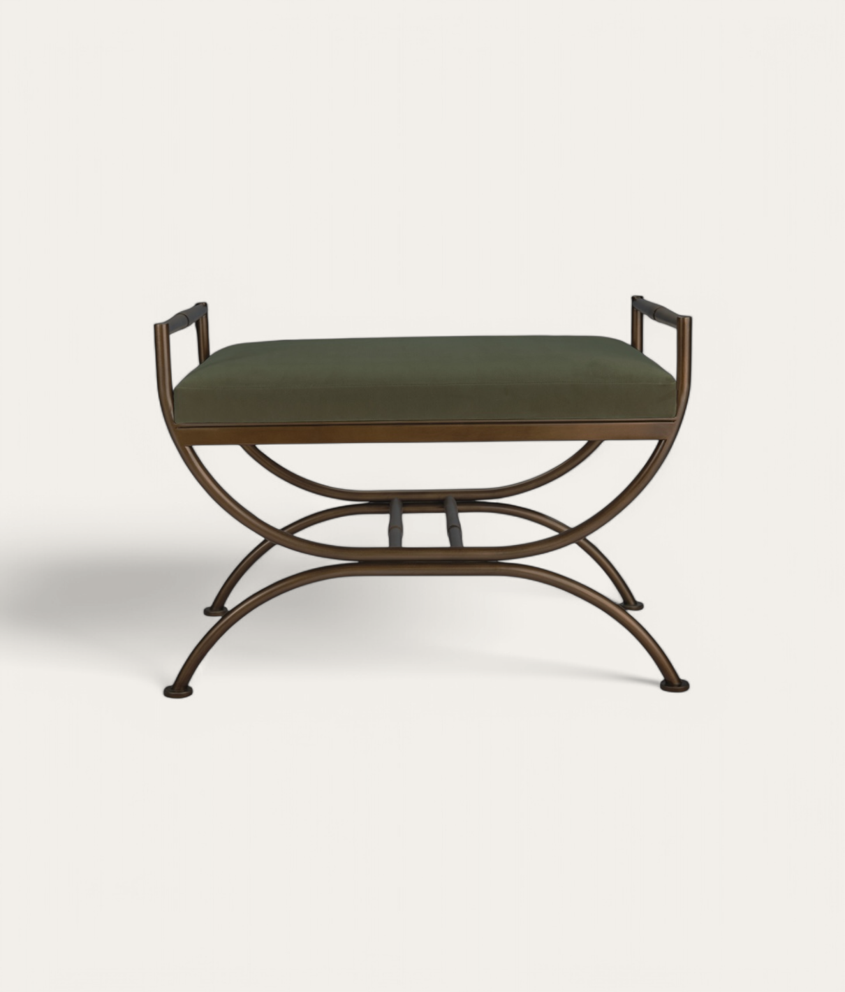 Ainsley Stool - Bronze - Dark Moss