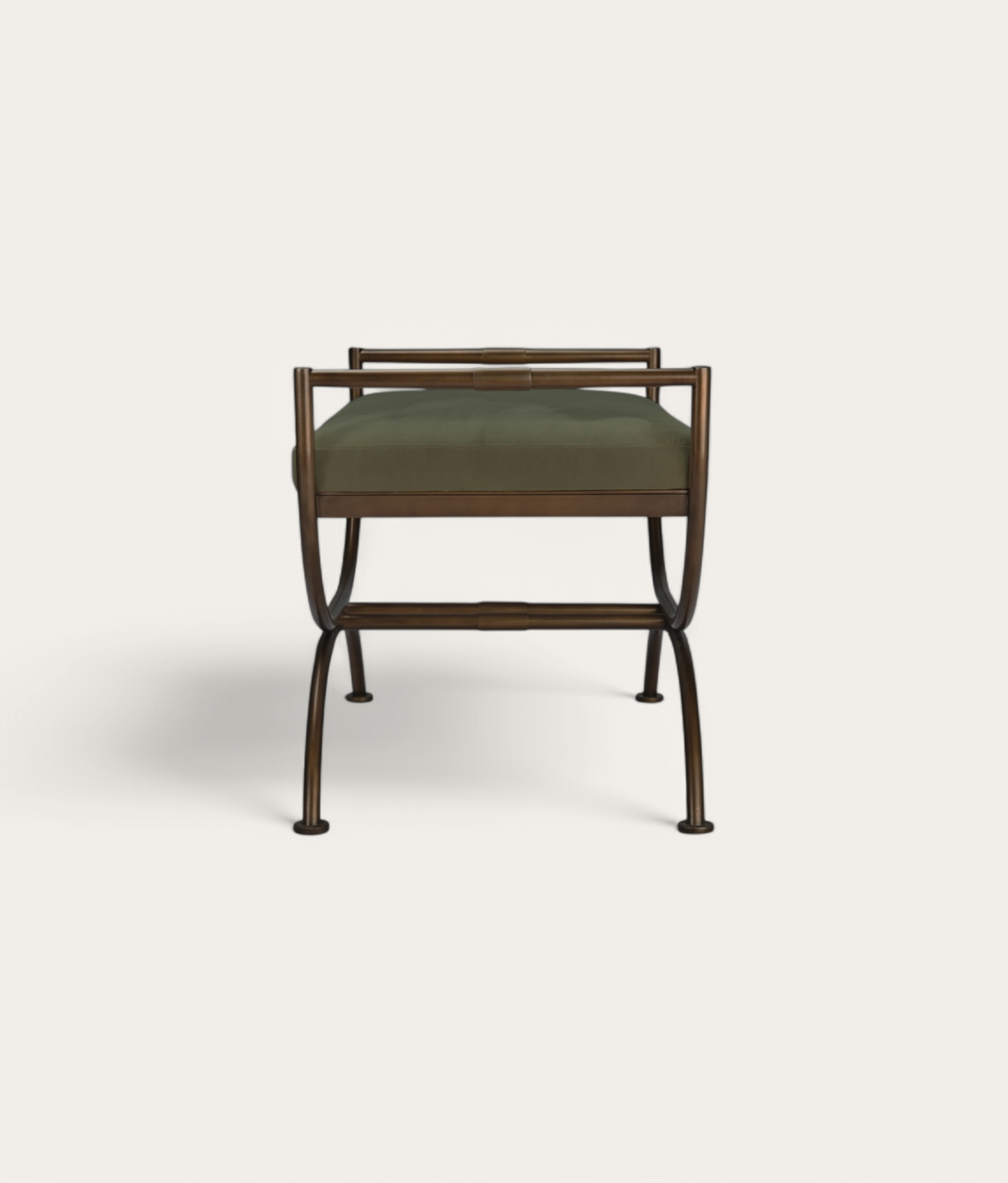 Ainsley Stool - Bronze - Dark Moss