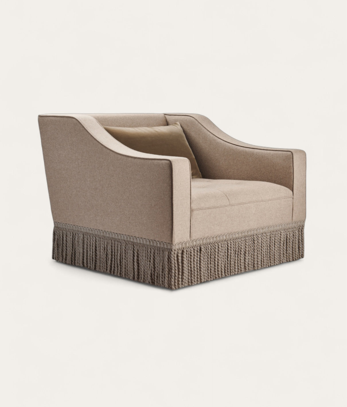 Brunel Armchair - Fringe - Stone