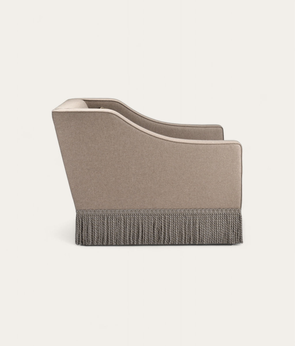 Brunel Armchair - Fringe - Stone
