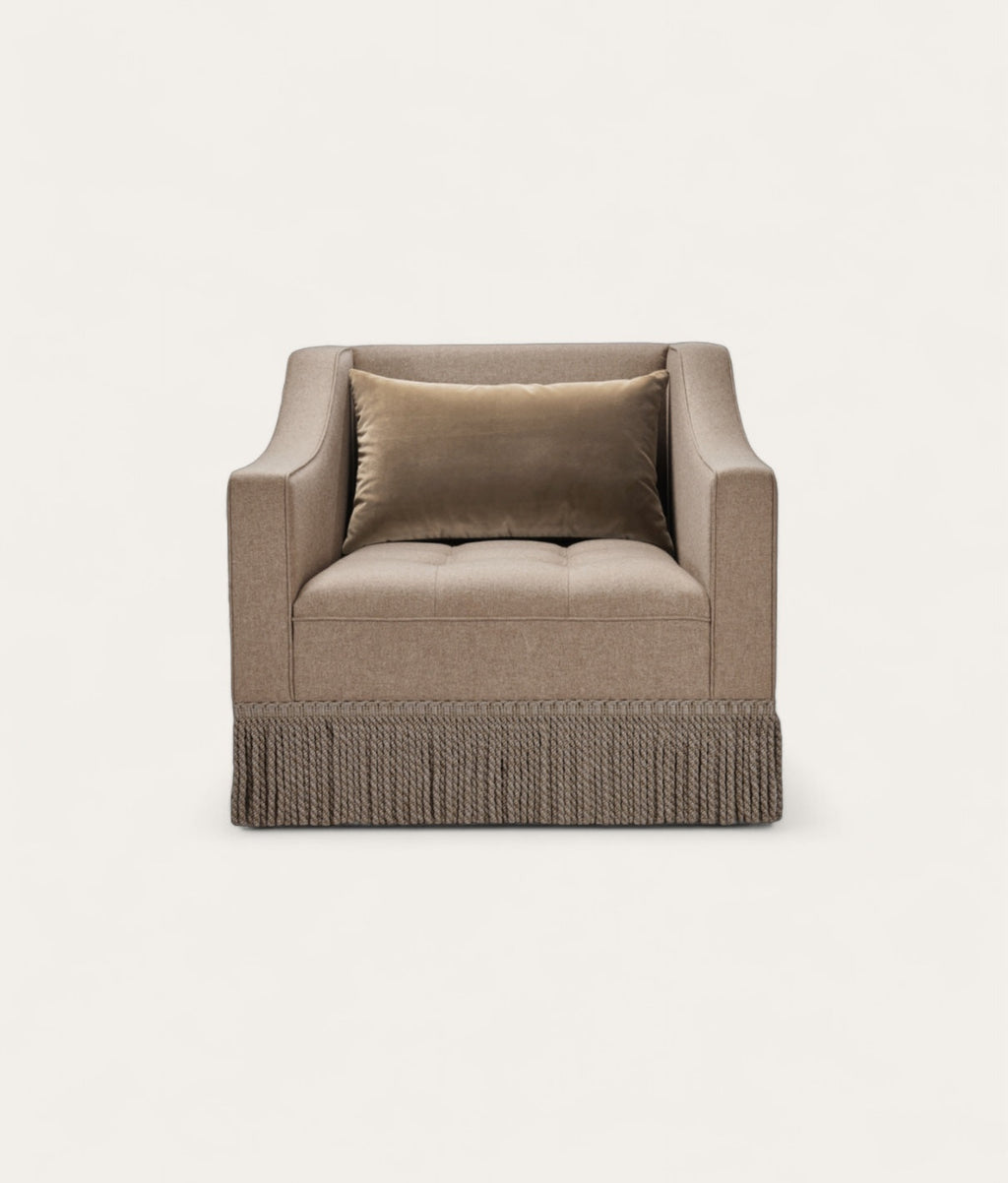Brunel Armchair - Fringe - Stone