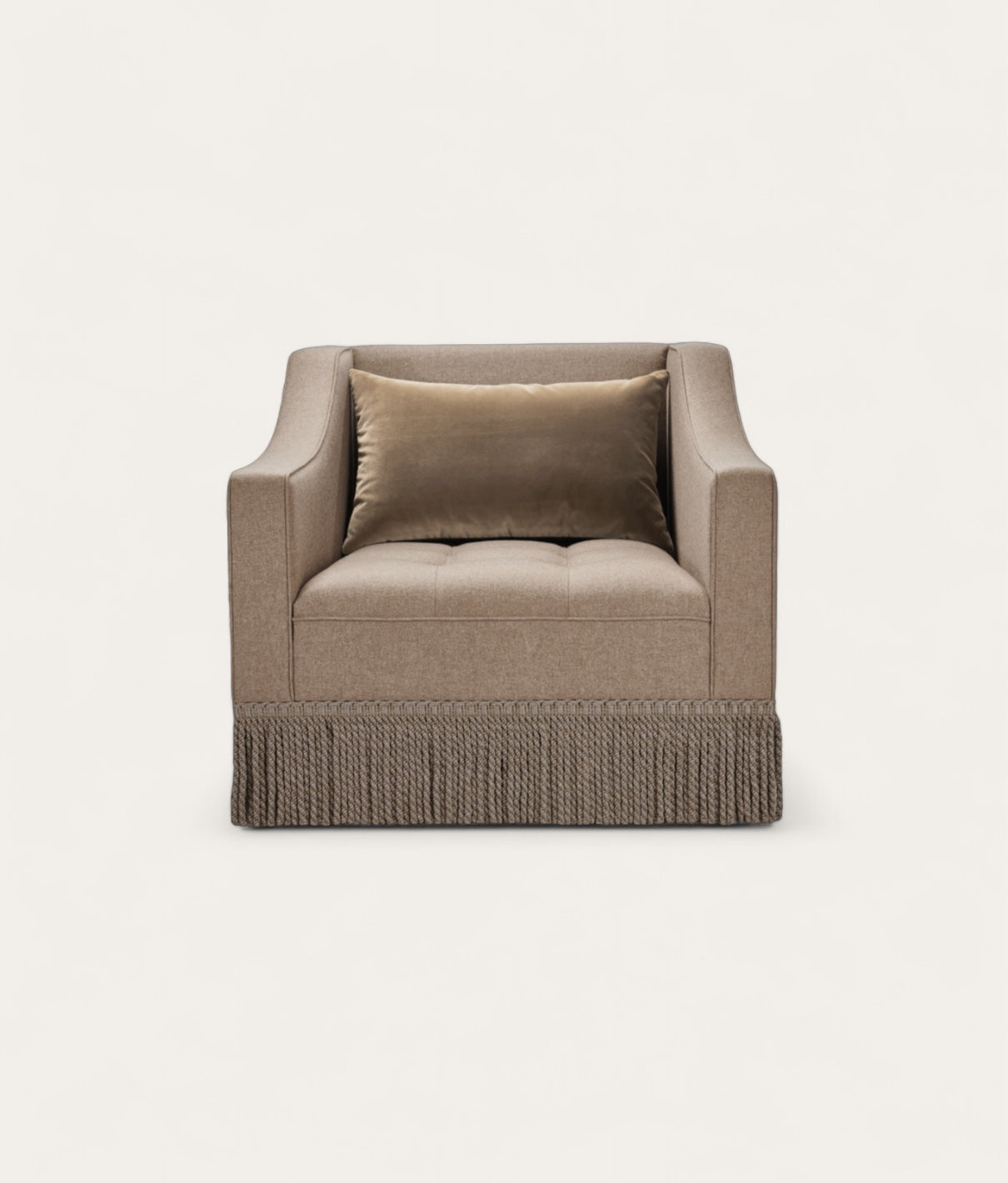 Brunel Armchair - Fringe - Stone