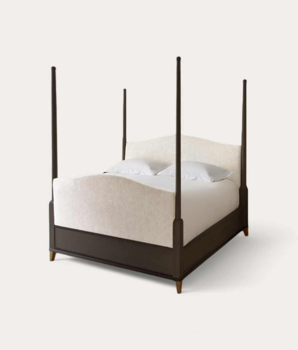 Claridge Four Poster Bed - Dark Oak - Ivory