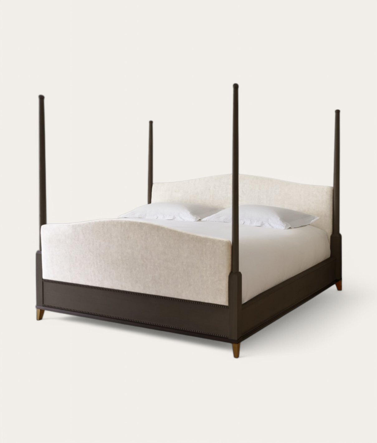 Claridge Four Poster Bed - Dark Oak - Ivory