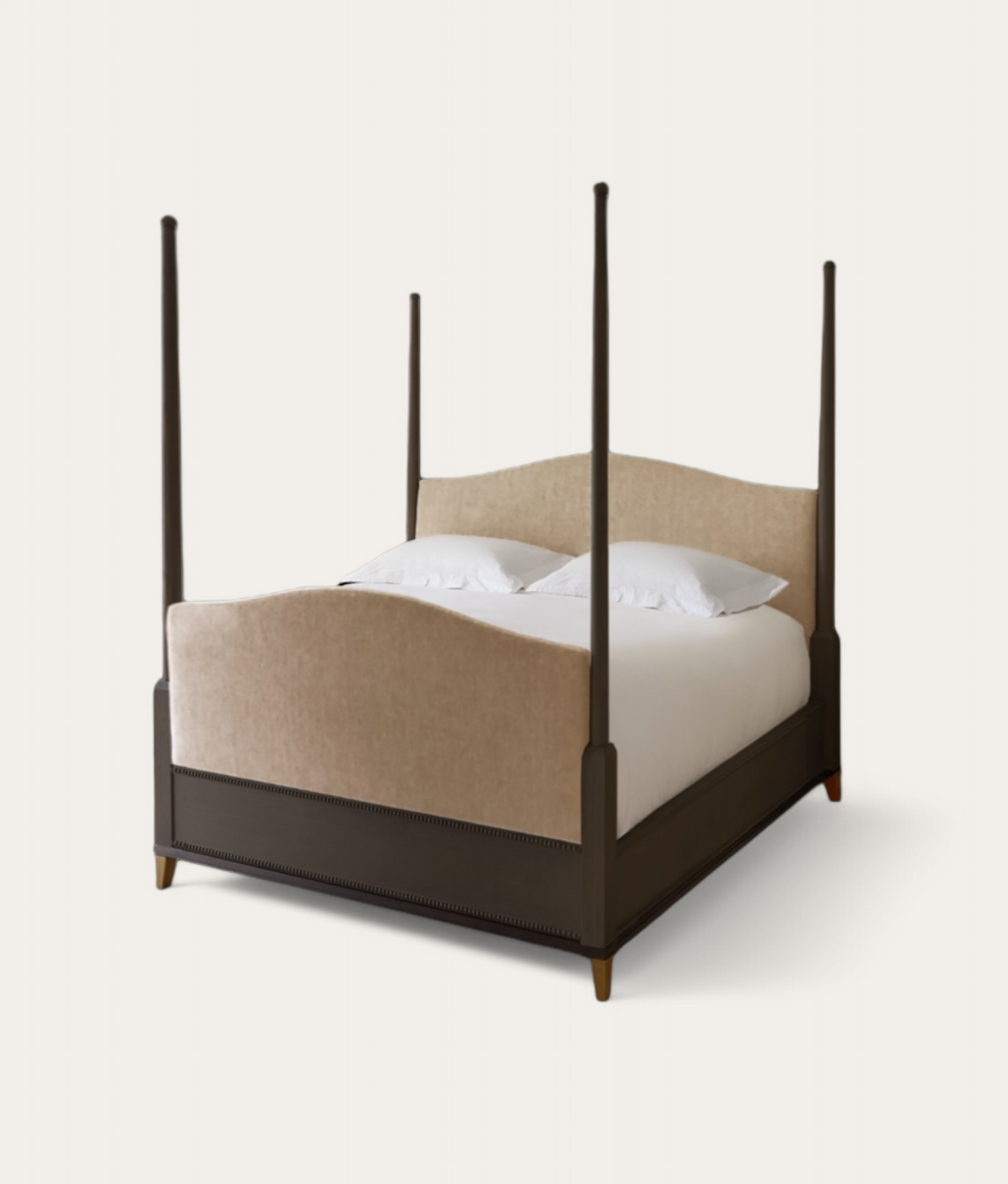 Claridge Four Poster Bed - Dark Oak - Camel
