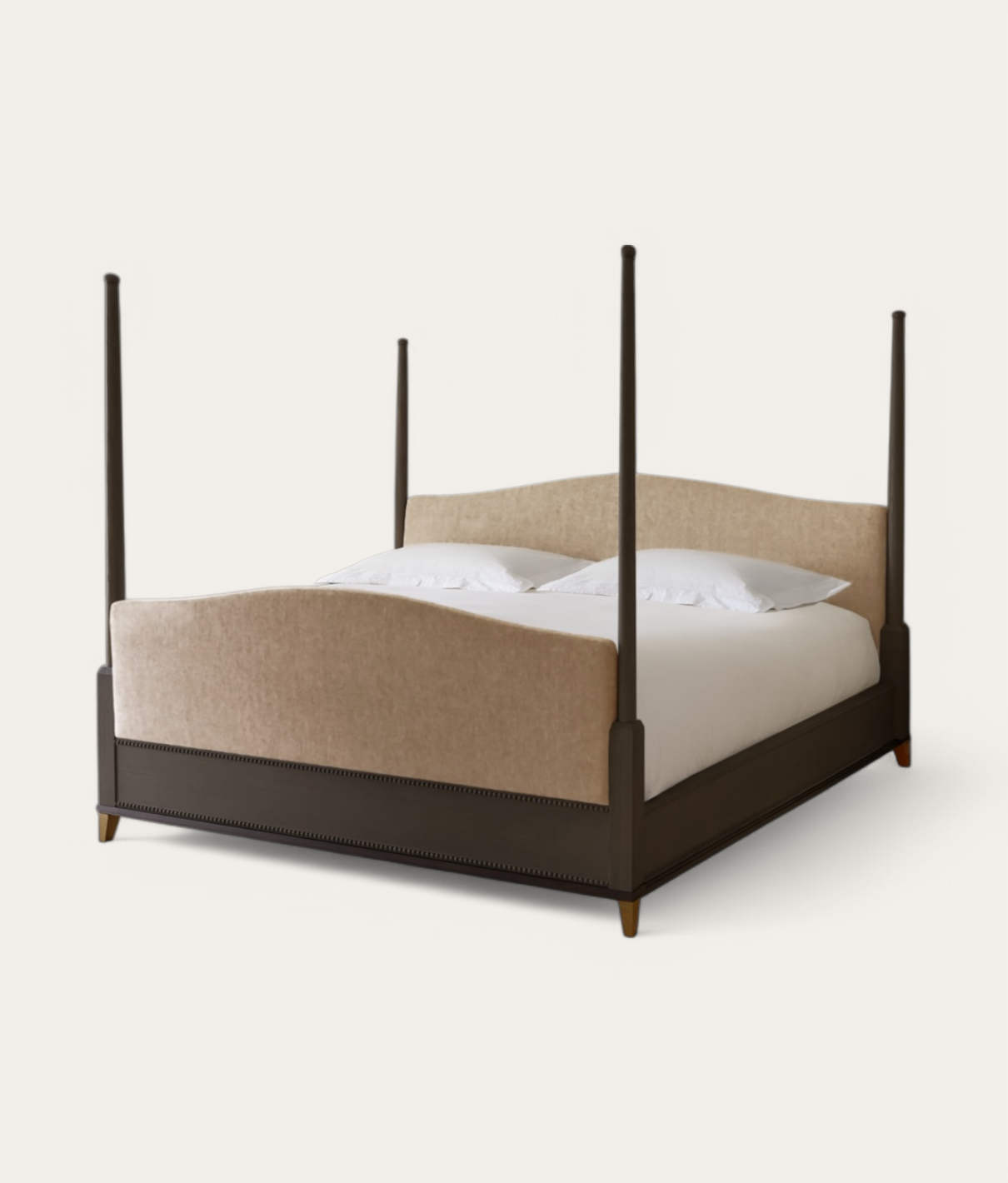 Claridge Four Poster Bed - Dark Oak - Camel