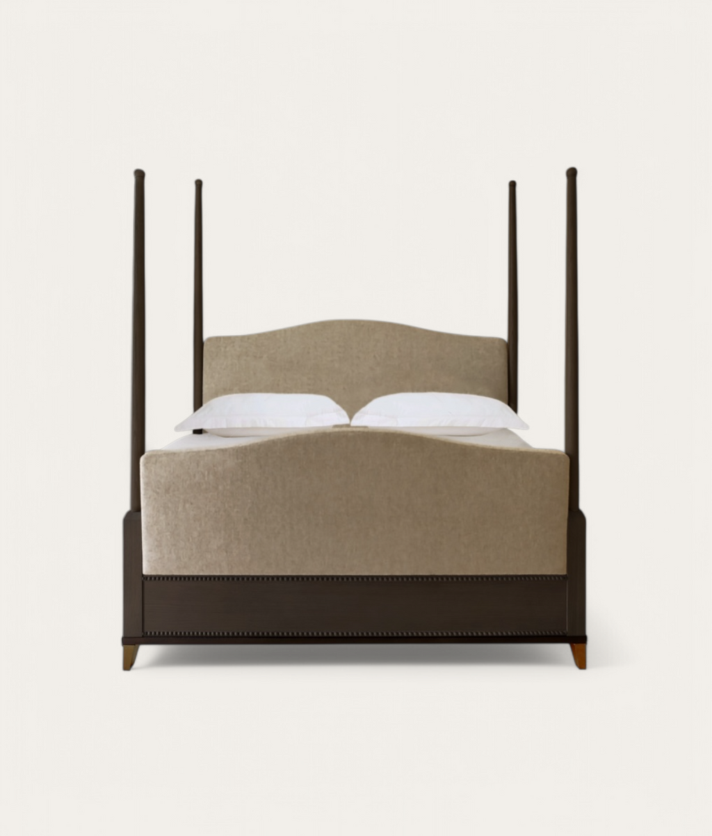 Claridge  Four Poster Bed - Dark Oak - Stone