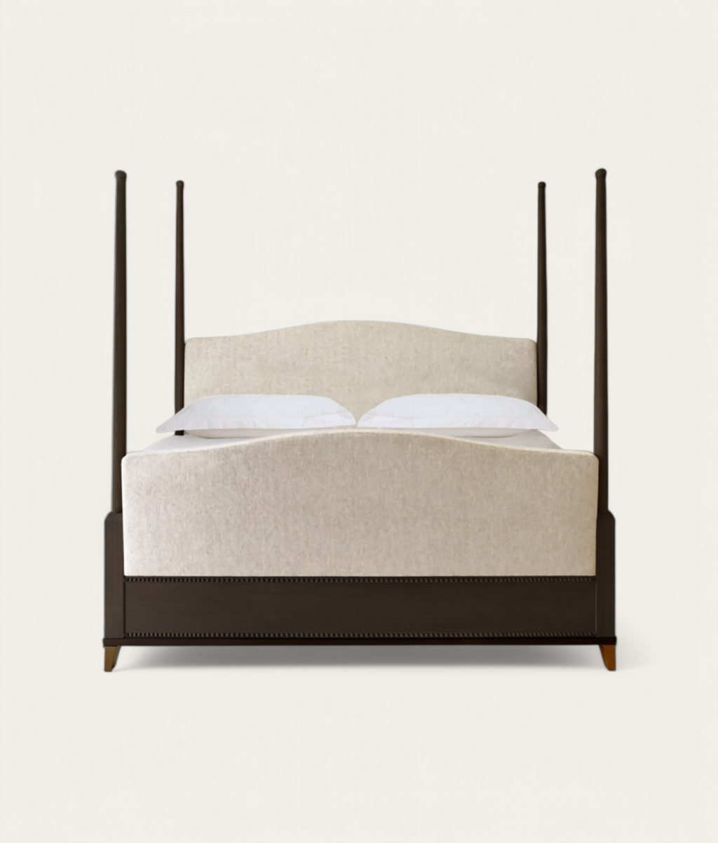 Claridge Four Poster Bed - Dark Oak - Ivory