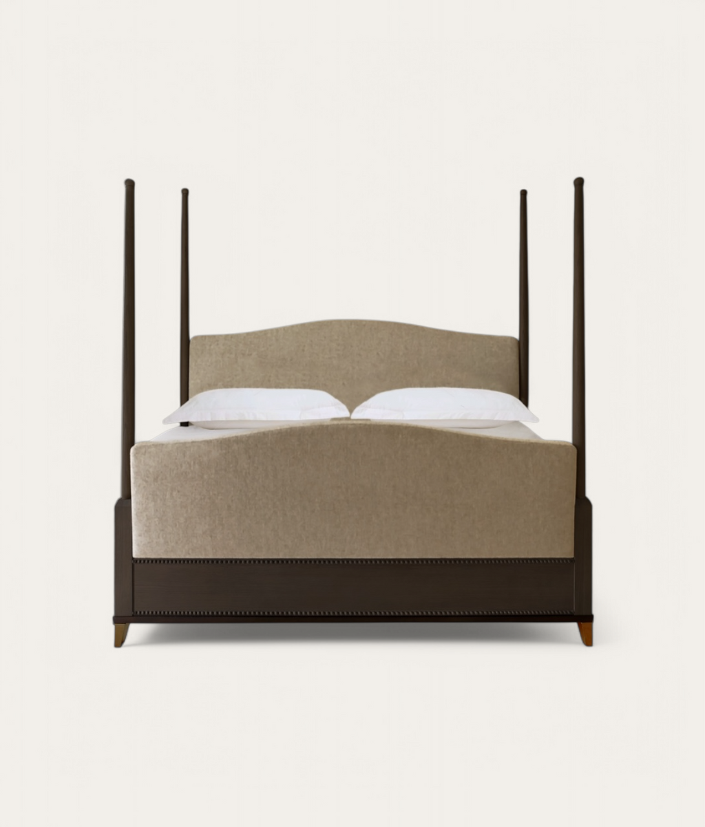 Claridge  Four Poster Bed - Dark Oak - Stone