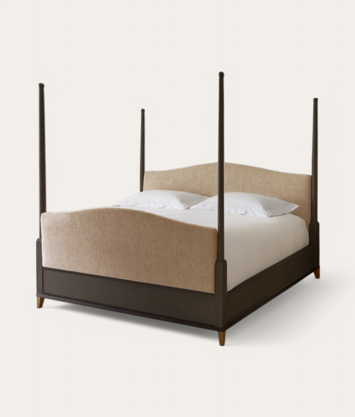 Claridge Four Poster Bed - Dark Oak - Camel