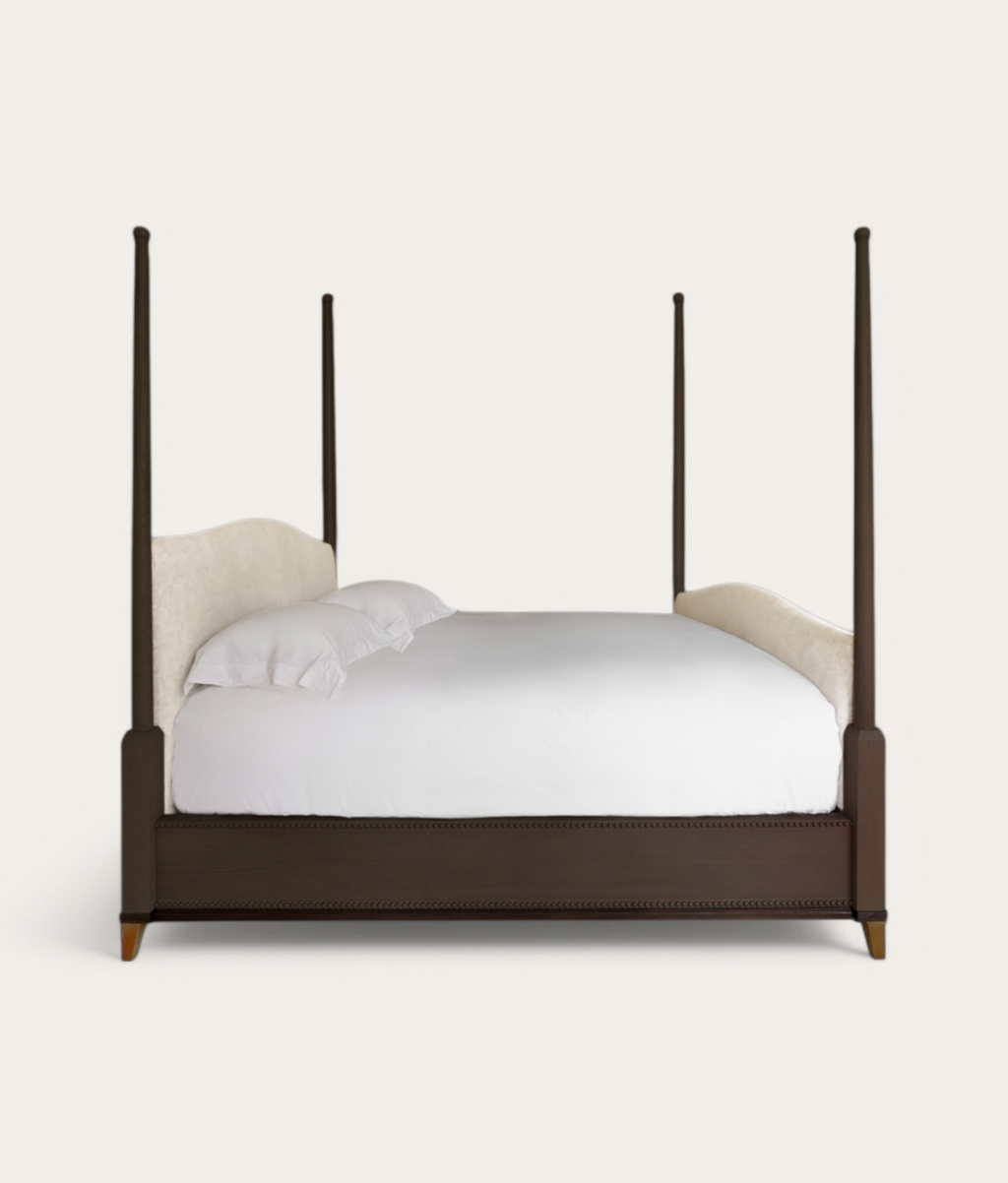 Claridge Four Poster Bed - Dark Oak - Ivory