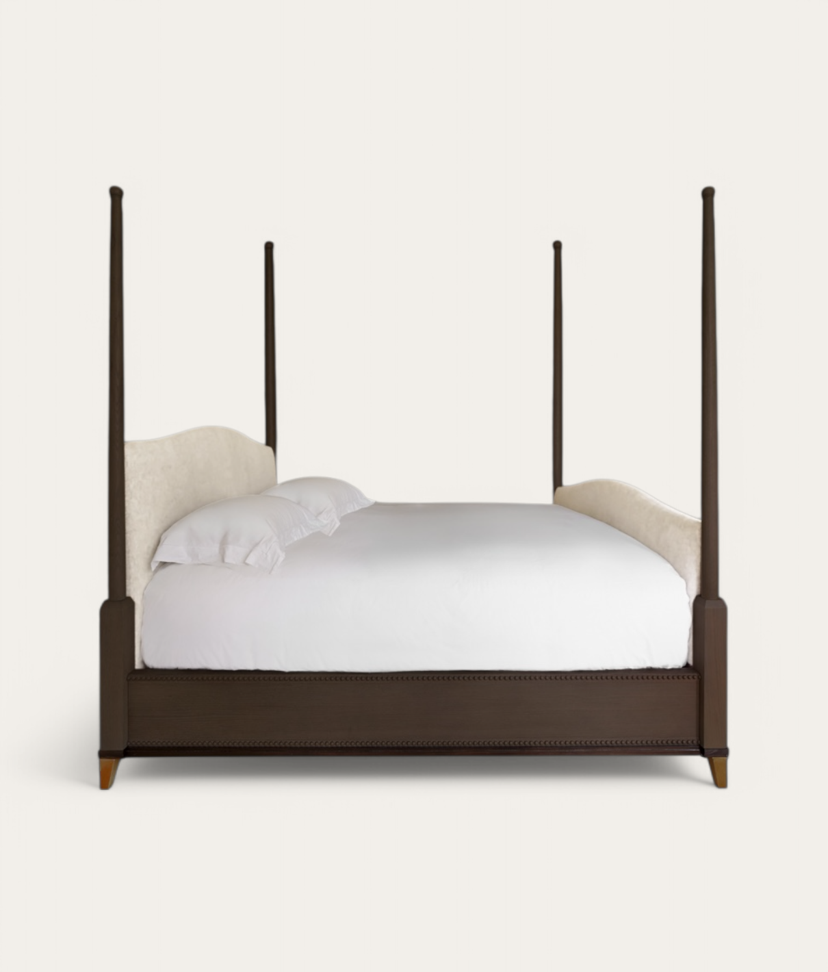 Claridge Four Poster Bed - Dark Oak - Ivory