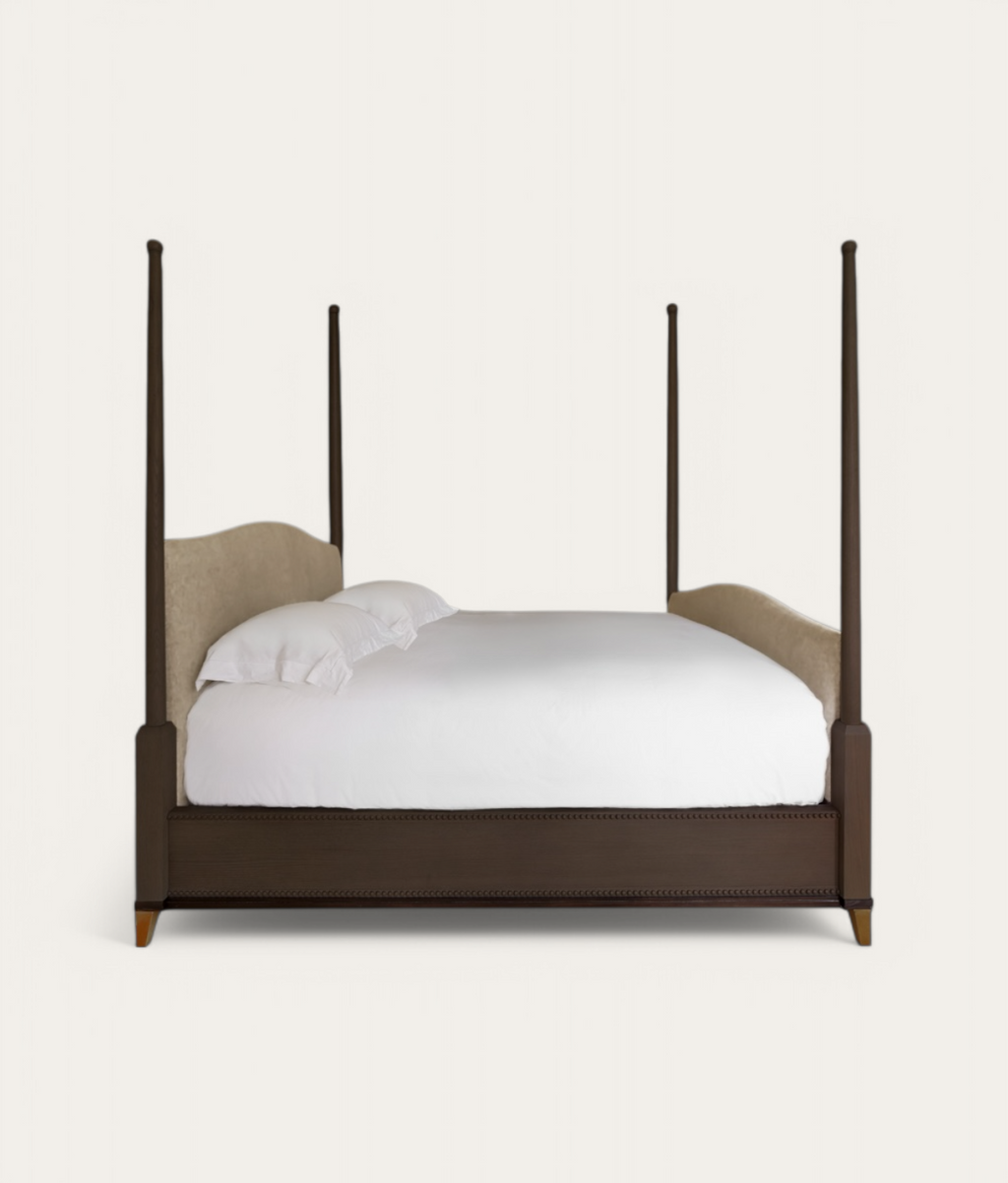 Claridge  Four Poster Bed - Dark Oak - Stone