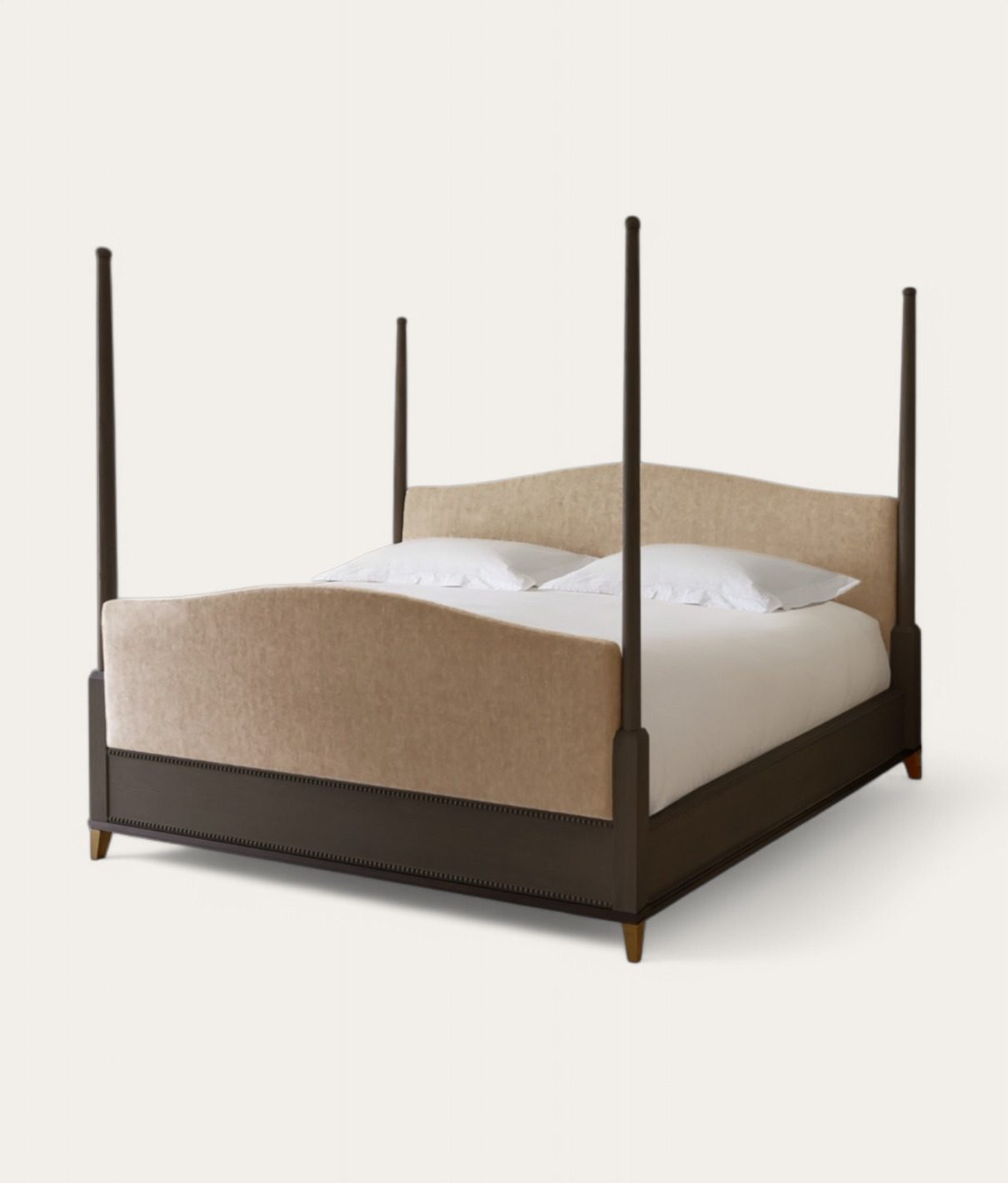 Claridge Four Poster Bed - Dark Oak - Camel
