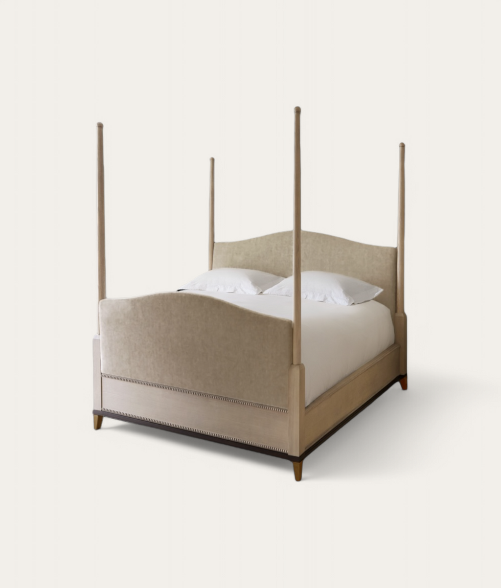 Claridge Four Poster Bed - Honey Oak - Stone