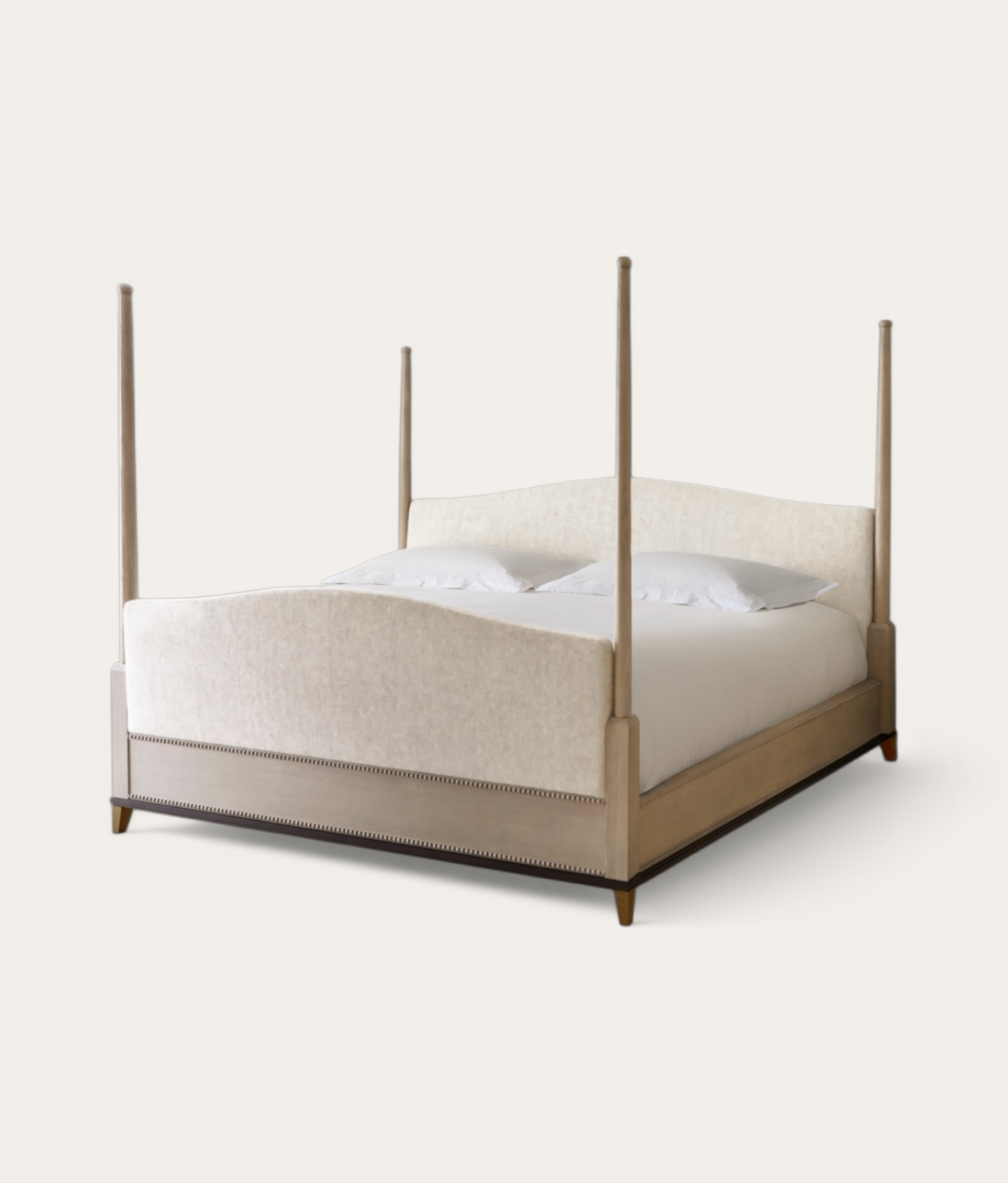 Claridge Four Poster Bed - Honey Oak - Ivory