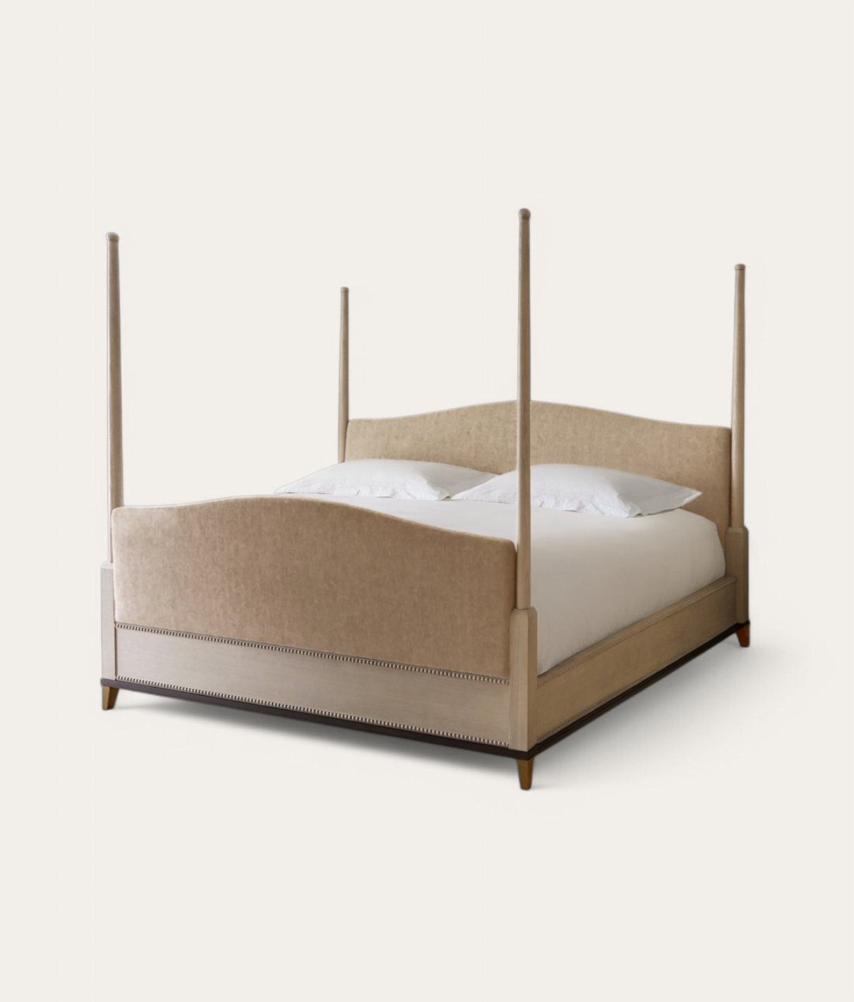 Claridge Four Poster Bed - Honey Oak - Camel