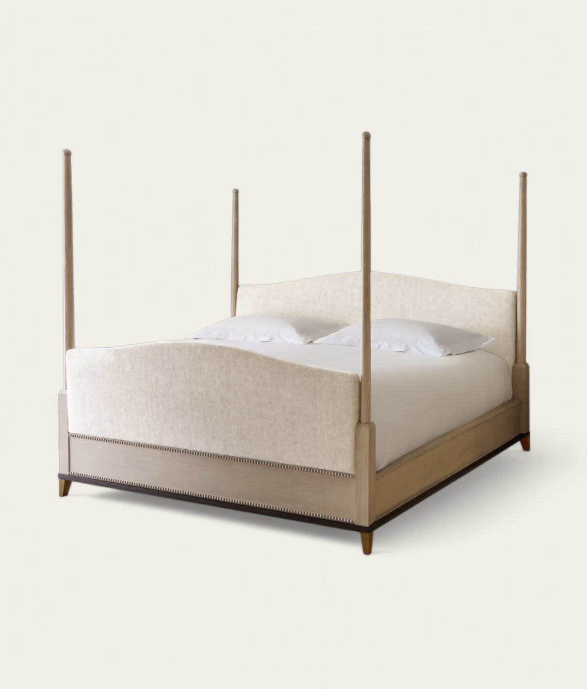 Claridge Four Poster Bed - Honey Oak - Ivory