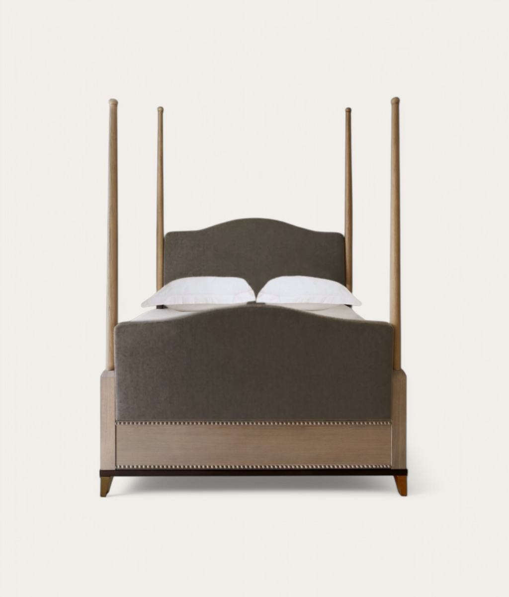 Claridge Four Poster Bed - Honey Oak - Slate