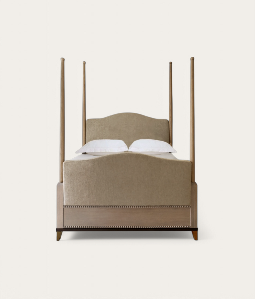 Claridge Four Poster Bed - Honey Oak - Stone
