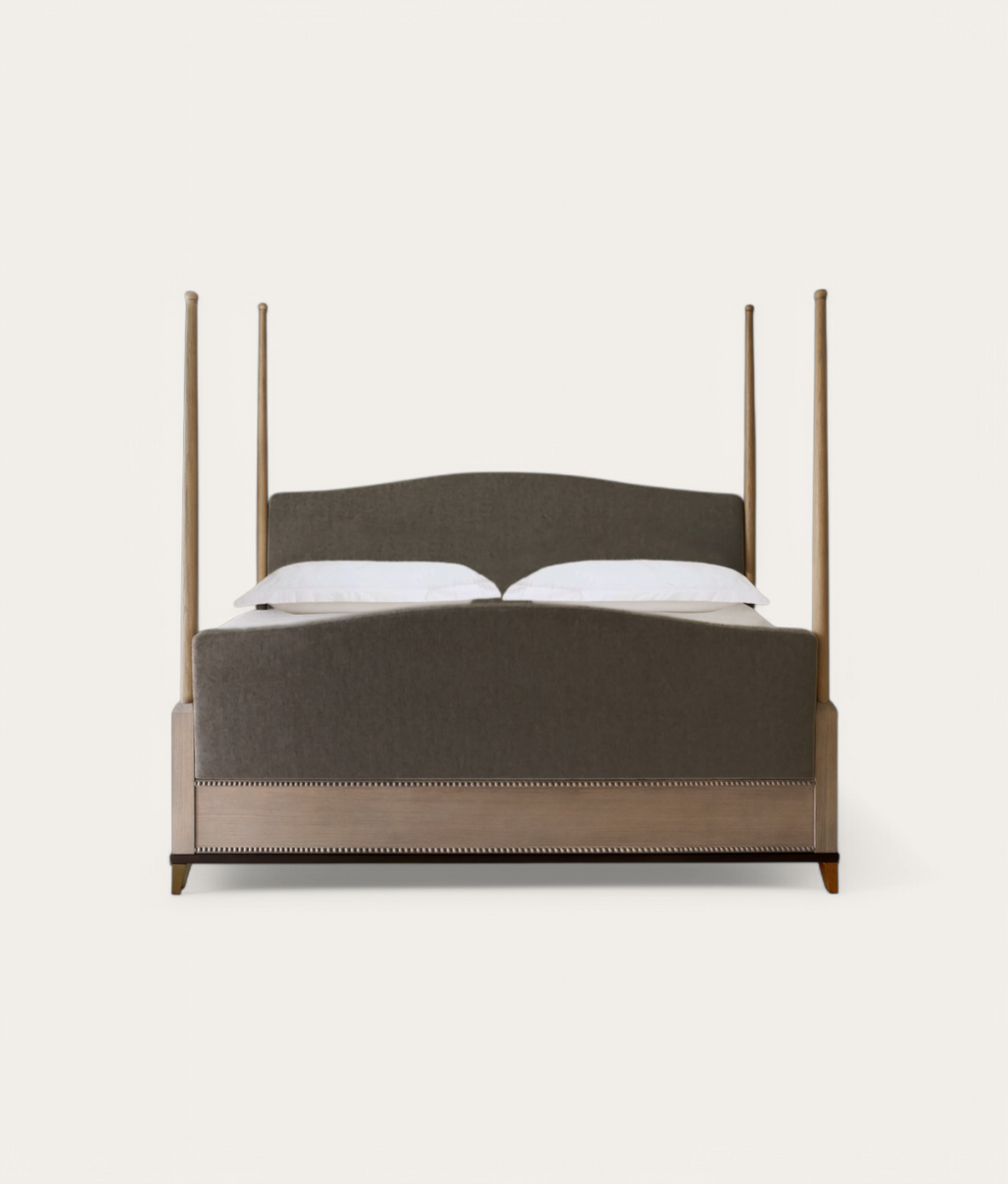 Claridge Four Poster Bed - Honey Oak - Slate