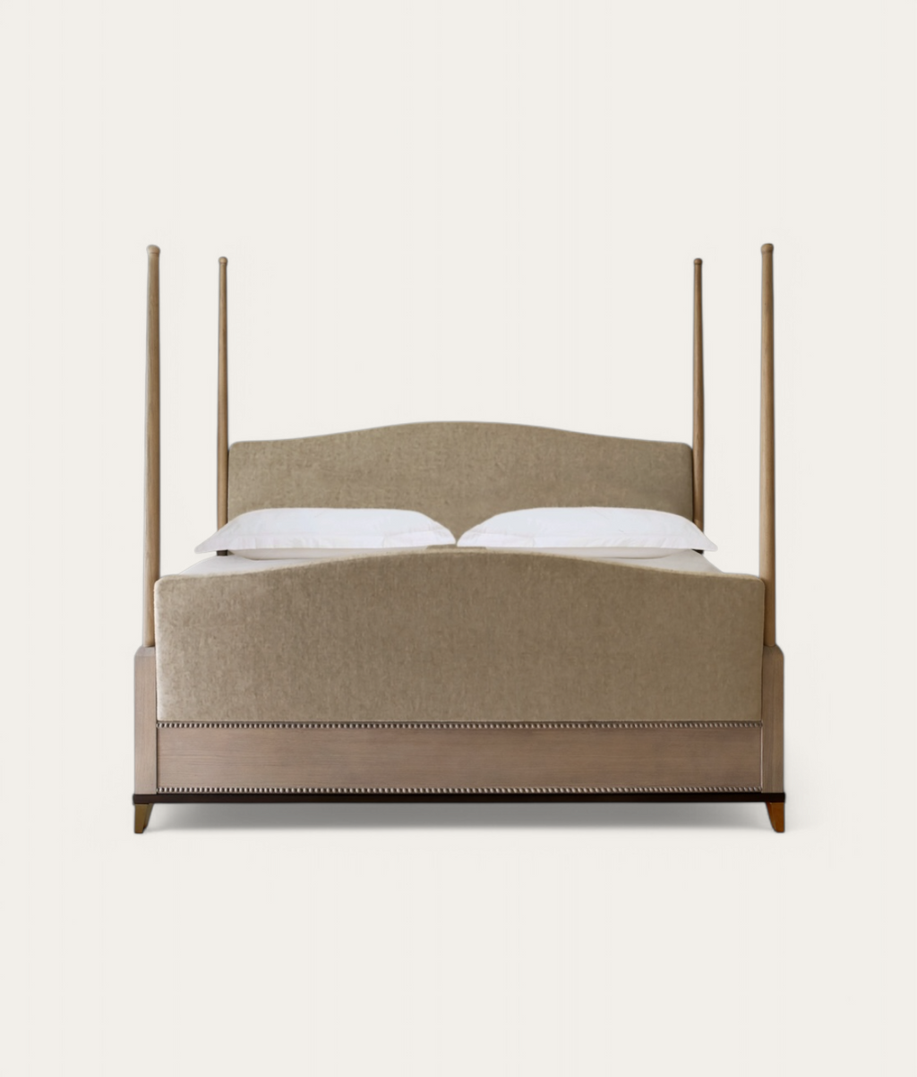 Claridge Four Poster Bed - Honey Oak - Stone