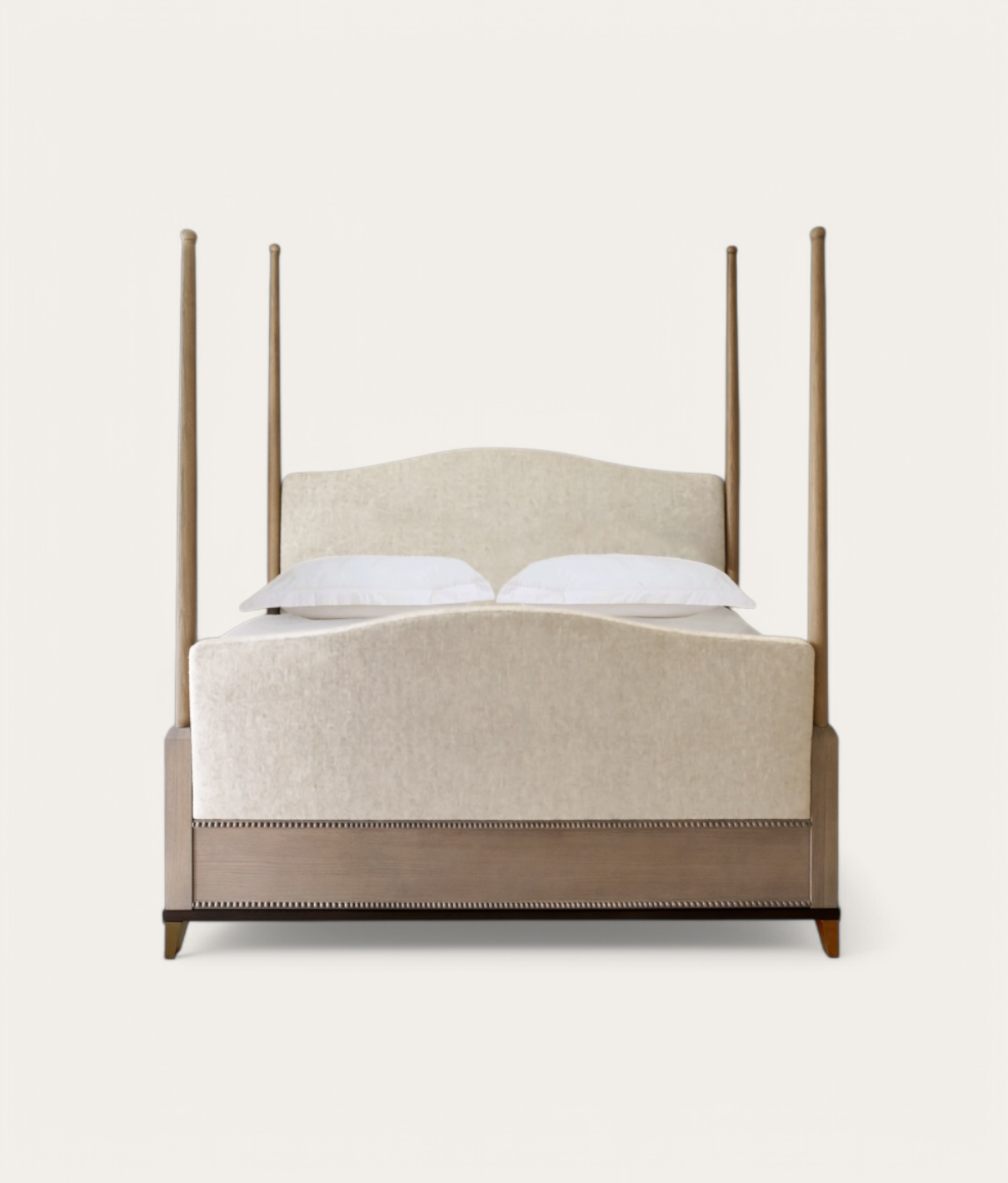 Claridge Four Poster Bed - Honey Oak - Ivory