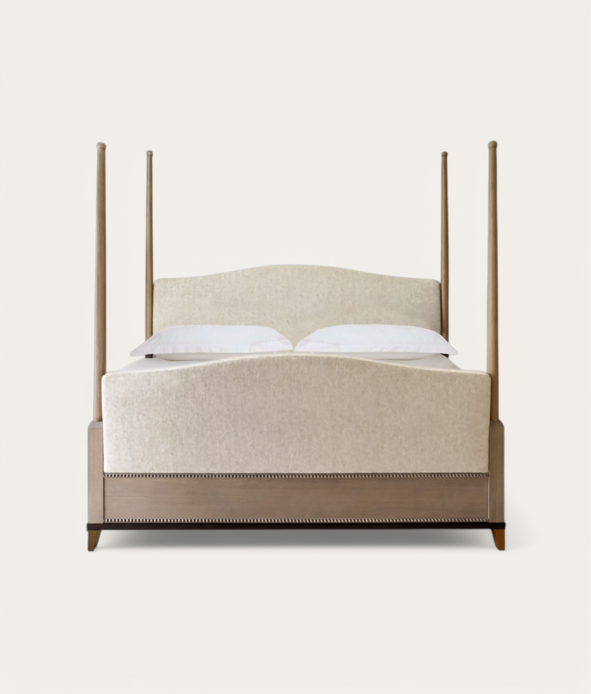 Claridge Four Poster Bed - Honey Oak - Ivory
