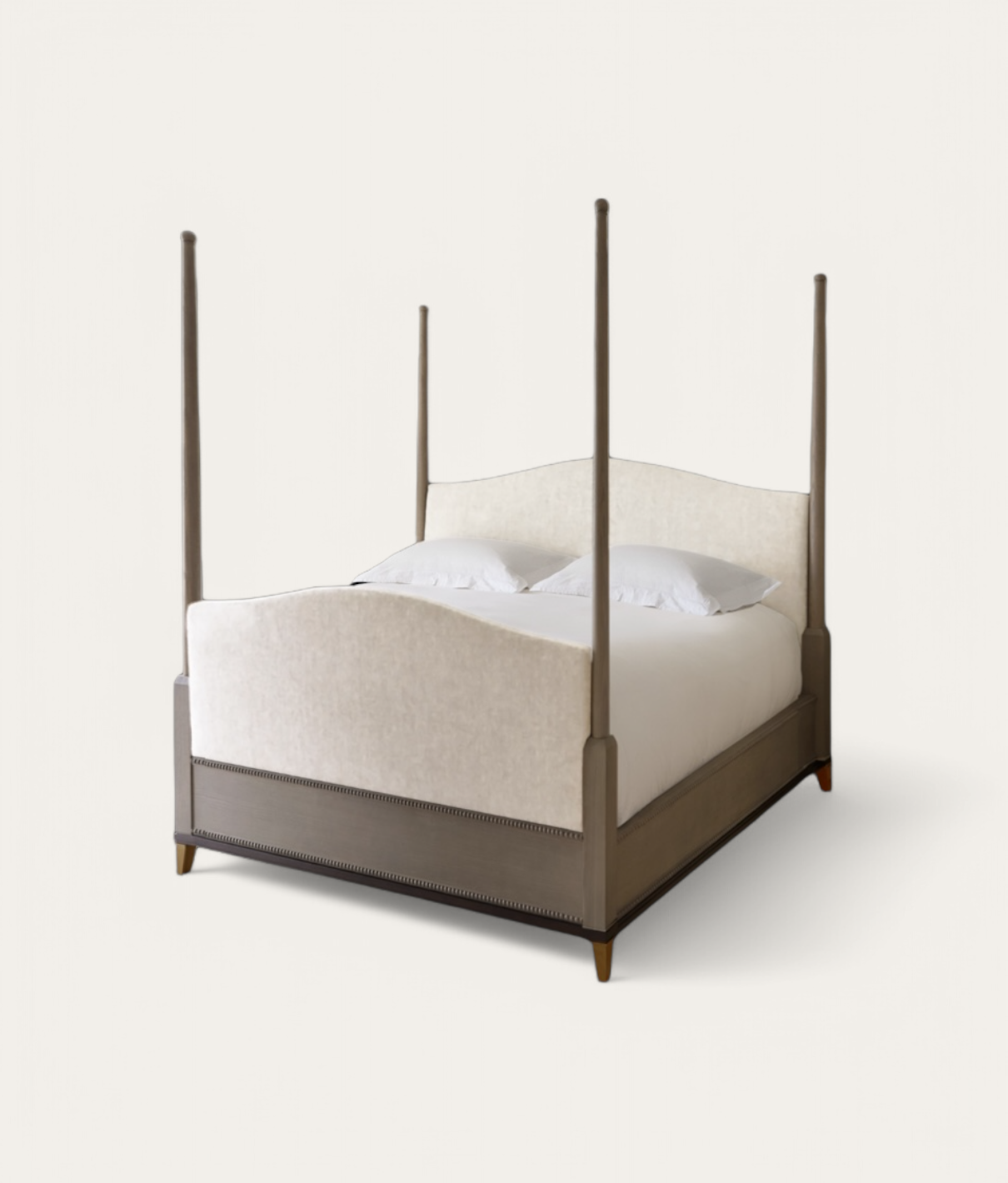 Claridge Four Poster Bed - Mid Oak - Ivory