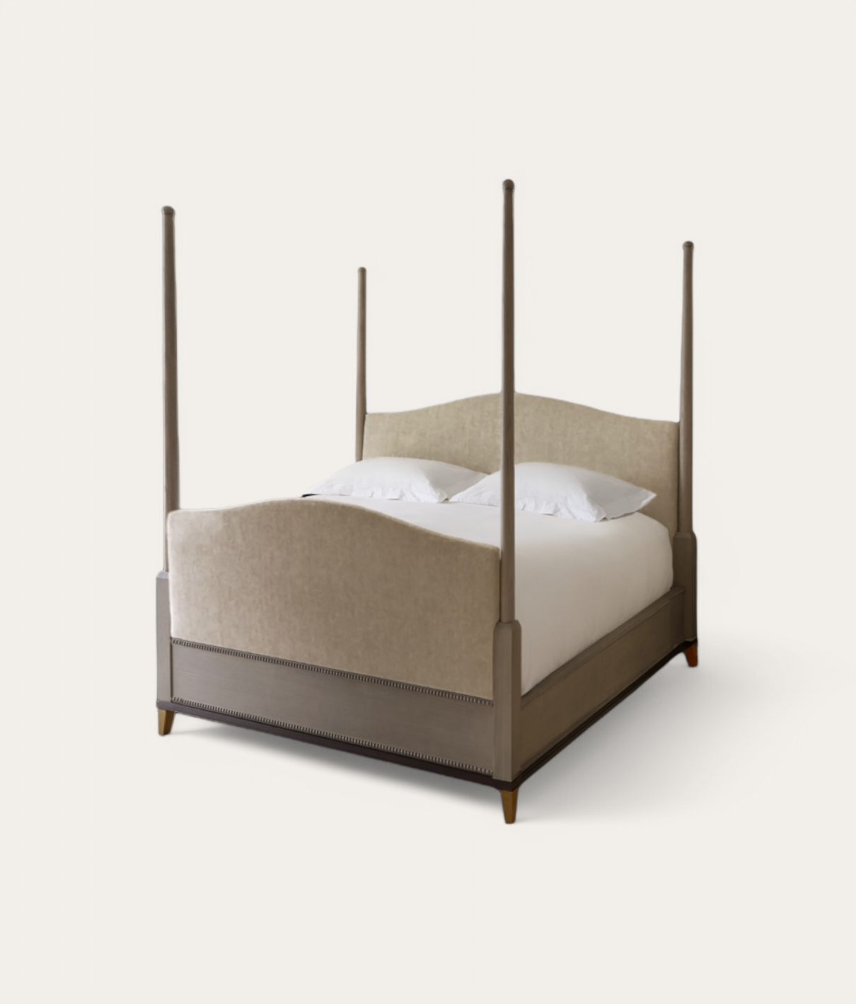 Claridge Four Poster Bed - Mid Oak - Stone