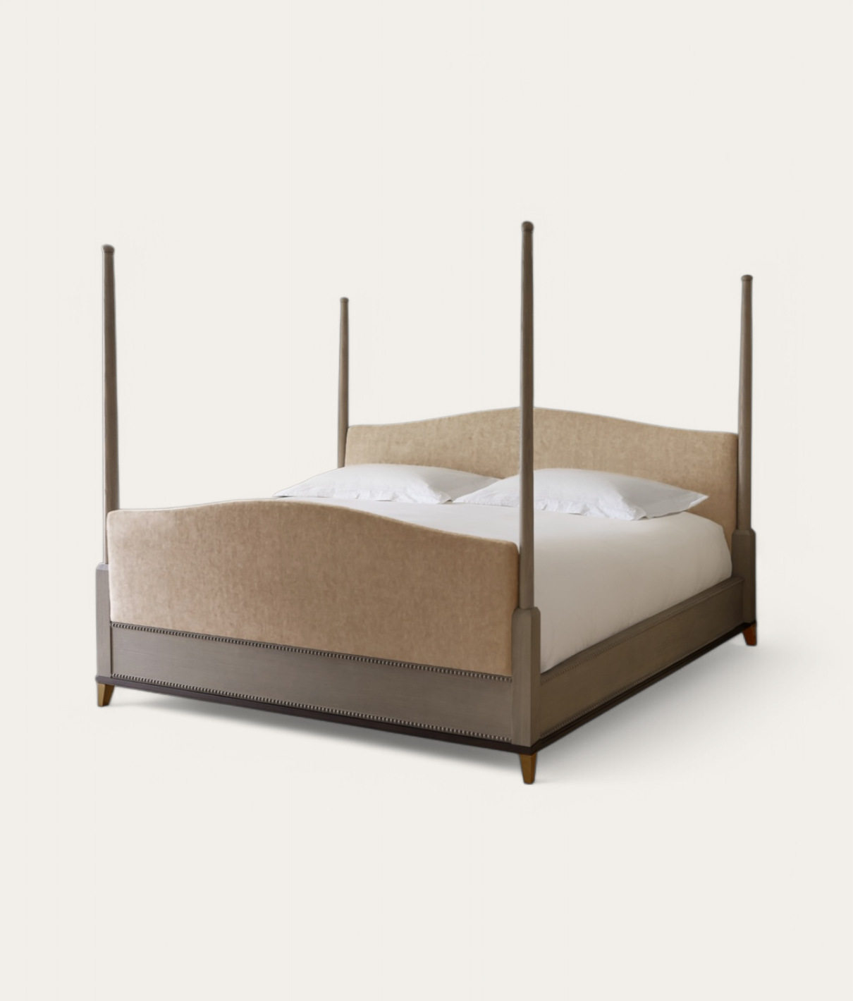 Claridge Four Poster Bed - Mid Oak - Camel