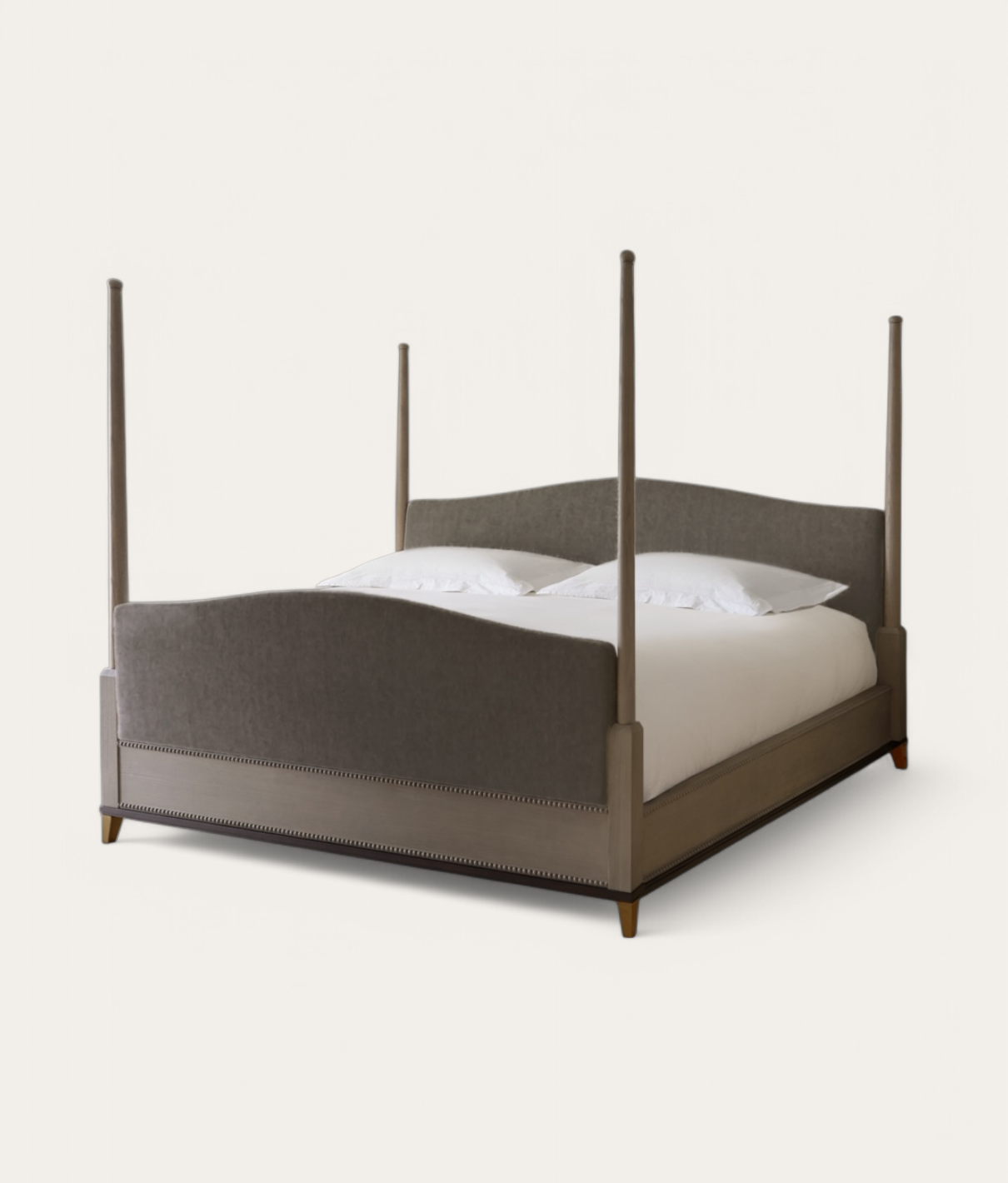 Claridge Four Poster Bed - Mid Oak - Slate