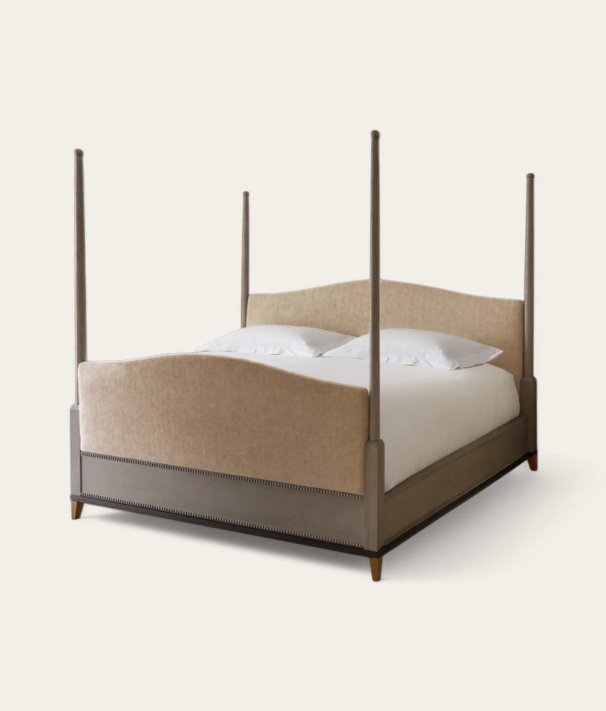 Claridge Four Poster Bed - Mid Oak - Camel