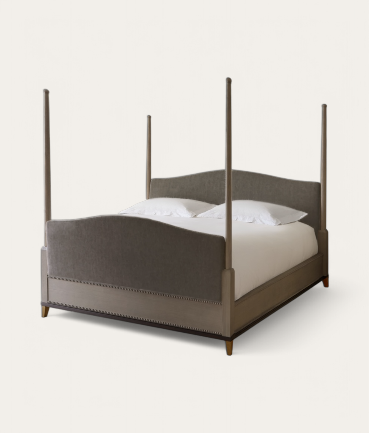 Claridge Four Poster Bed - Mid Oak - Slate