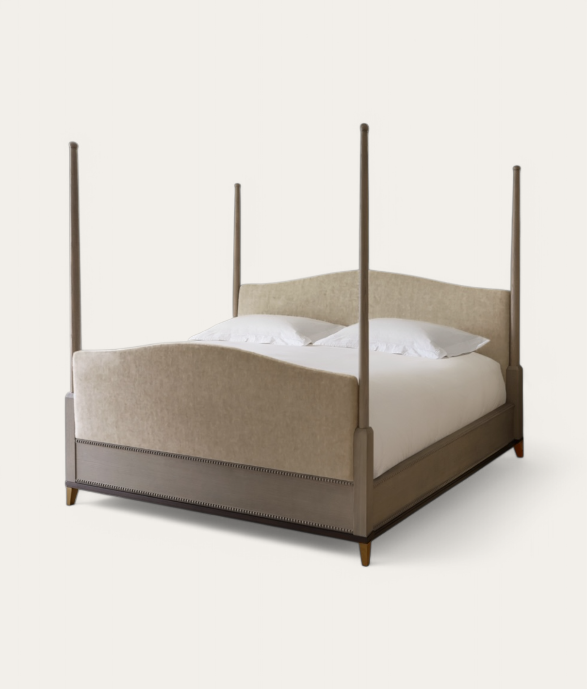 Claridge Four Poster Bed - Mid Oak - Stone