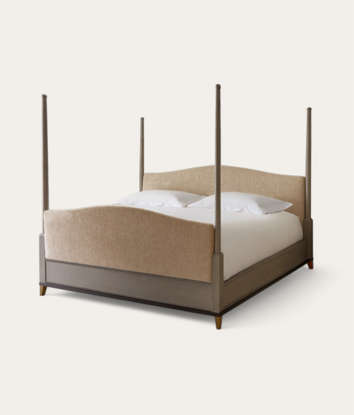 Claridge Four Poster Bed - Mid Oak - Camel