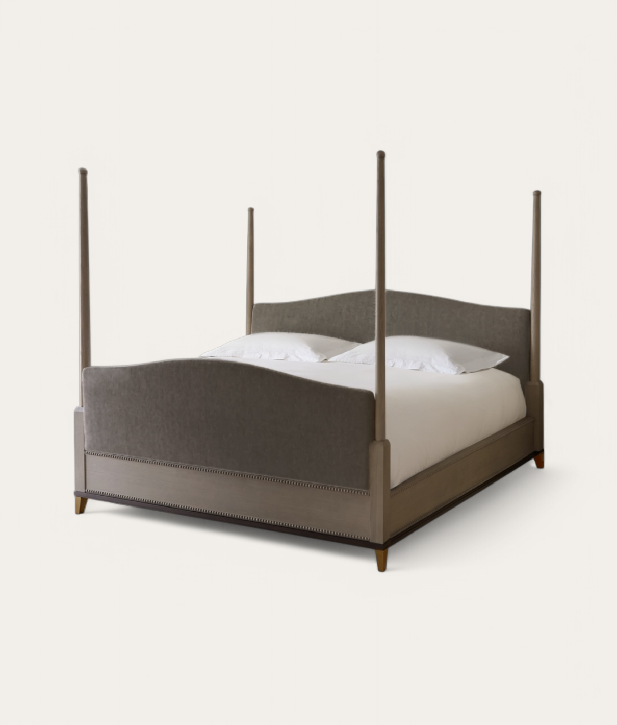 Claridge Four Poster Bed - Mid Oak - Slate