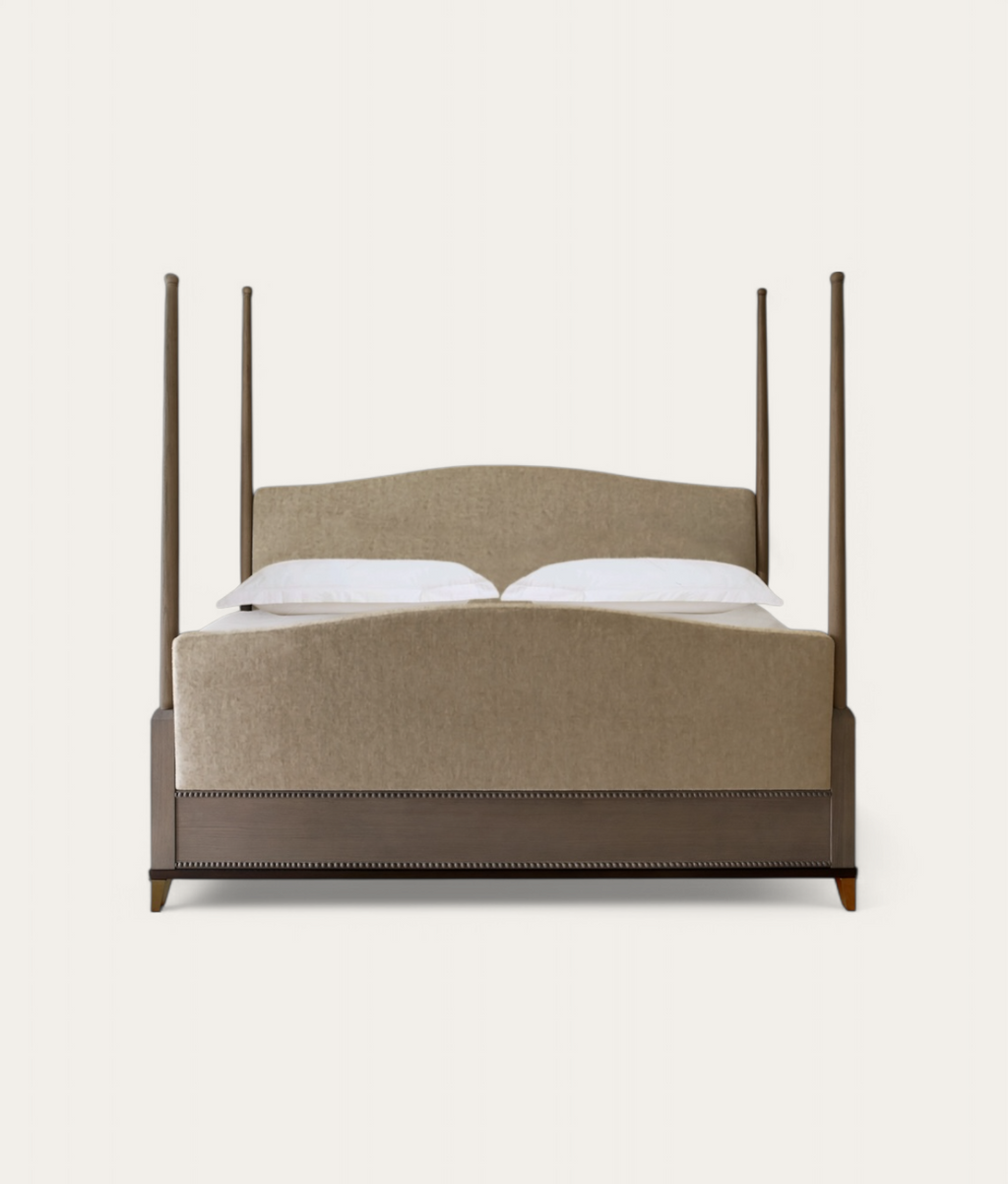 Claridge Four Poster Bed - Mid Oak - Stone