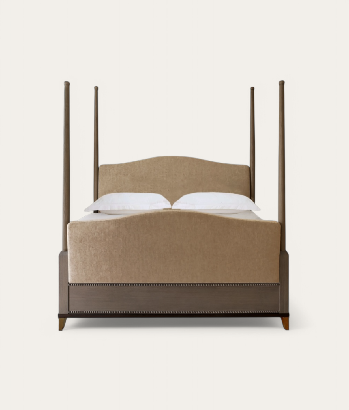 Claridge Four Poster Bed - Mid Oak - Camel