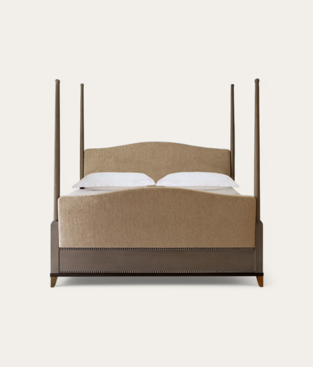 Claridge Four Poster Bed - Mid Oak - Camel