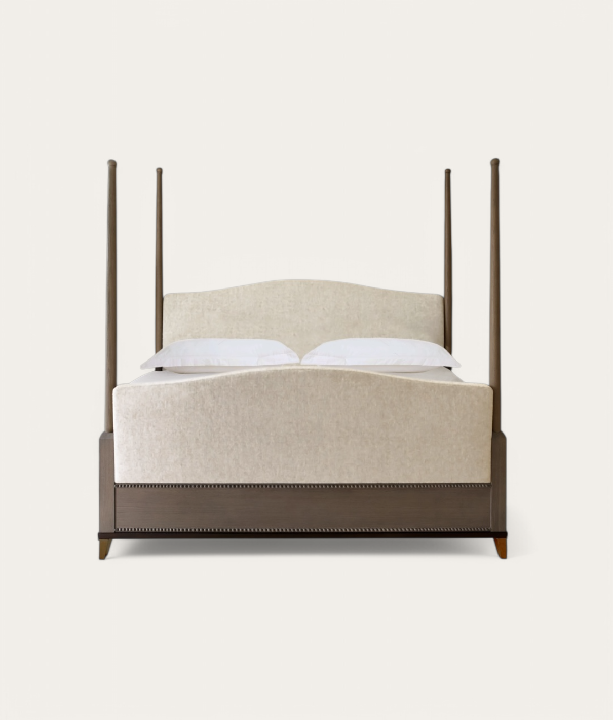 Claridge Four Poster Bed - Mid Oak - Ivory