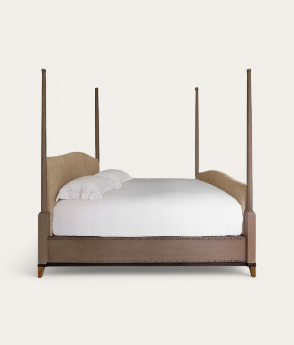 Claridge Four Poster Bed - Mid Oak - Camel