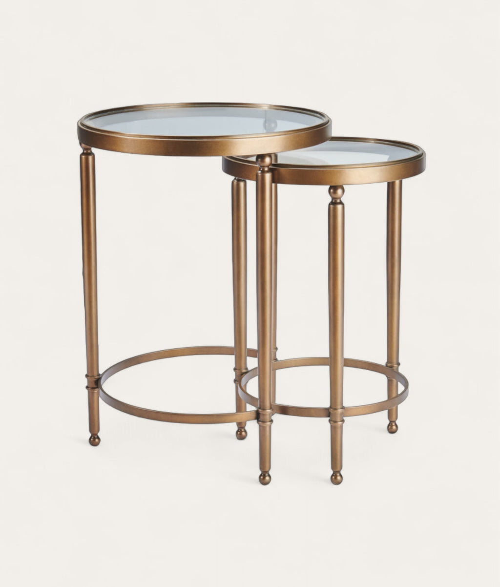 Claude Side Table Nest - Antique Brass
