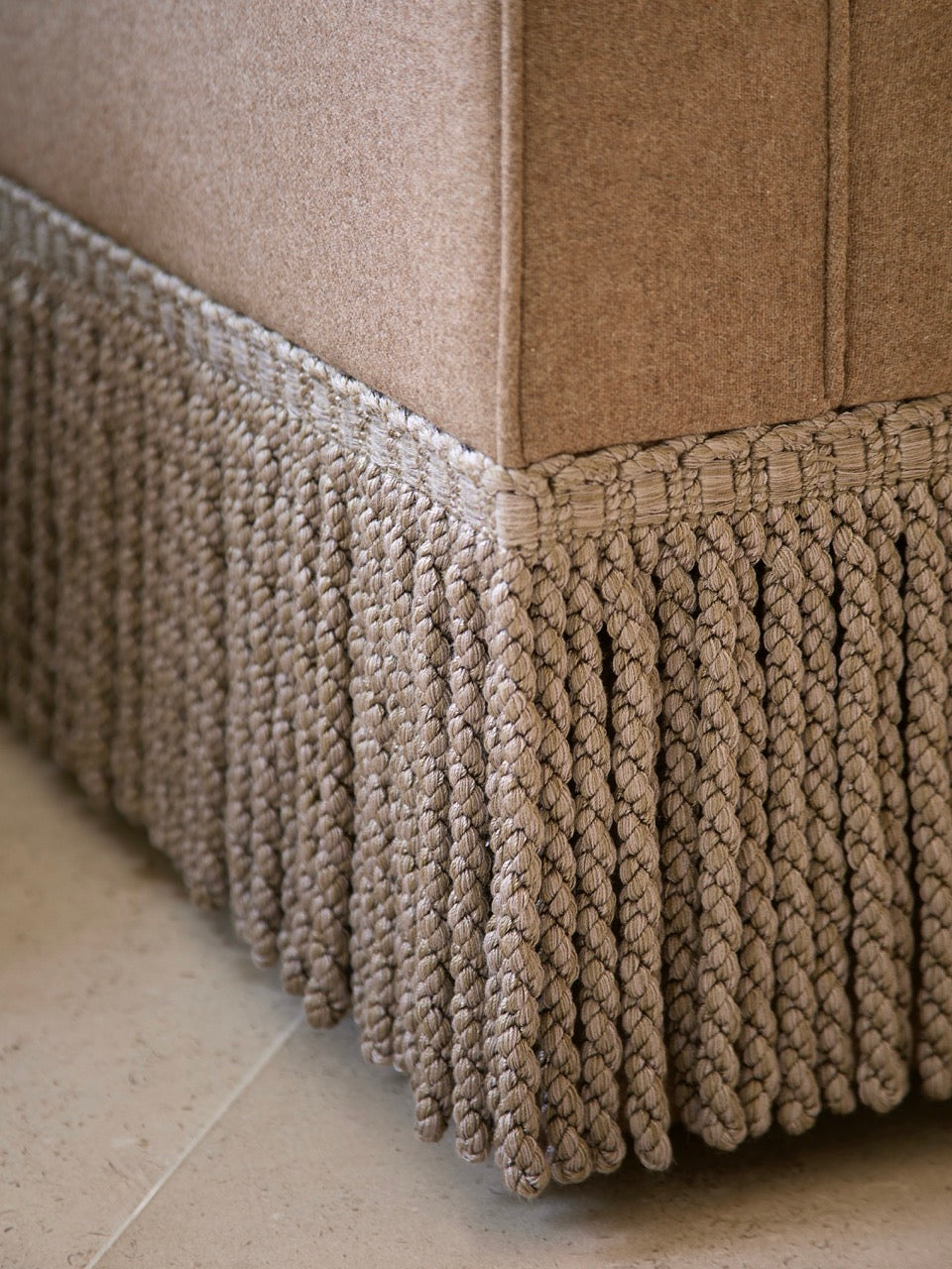 Brunel Armchair - Fringe - Stone