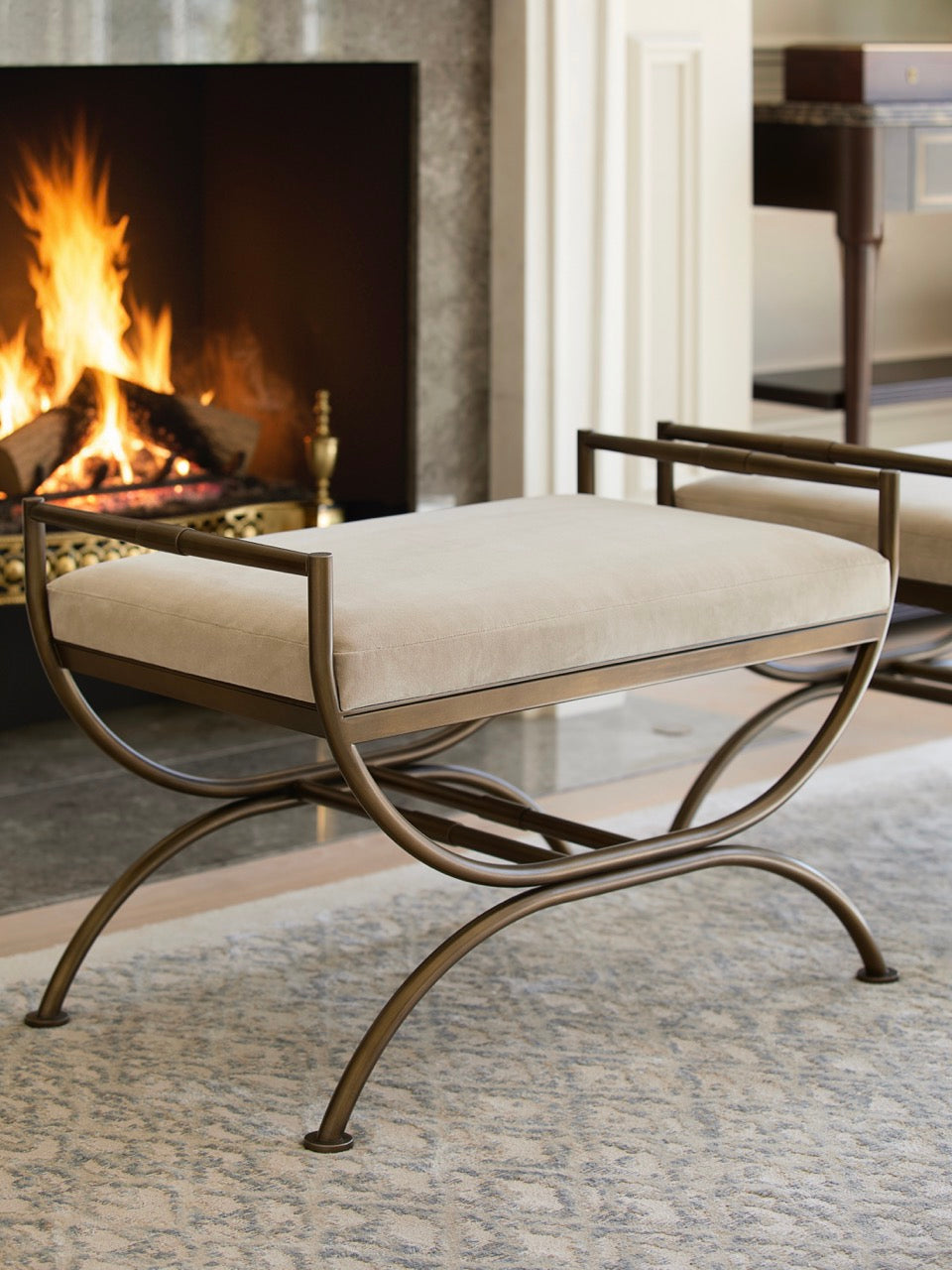 Ainsley Stool - Antique Brass - Umber