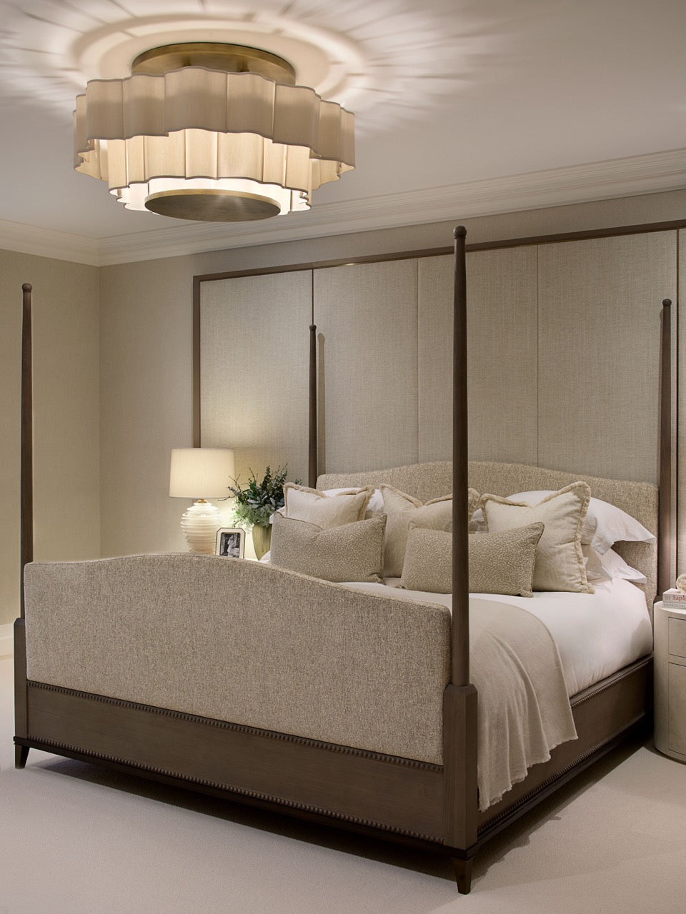 Claridge Four Poster Bed - Honey Oak - Slate