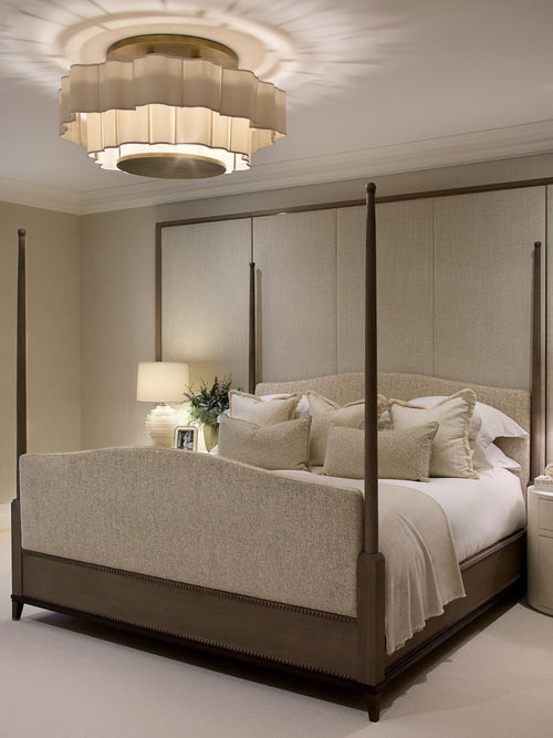 Claridge Four Poster Bed - Dark Oak - Camel